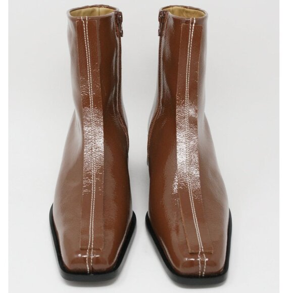 Rejina Pyo Miki Pecan Leather Short Heel Boot - Picture 3 of 15